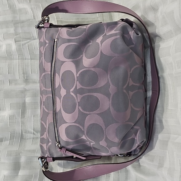 Coach Signature Purse In Lavender - Picture 2 of 7